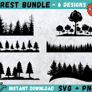 Forest SVG, Forest Svg Bundle, Forest Clipart Bundle, Forest Silhouette, Trees Svg, Trees Silhouette Svg, Forest Outdoor Svg, Camping Vector
