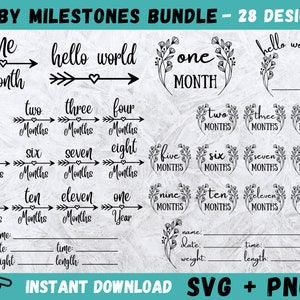 Étape importante de bébé SVG, Svg faire-part de bébé, étape importante de bébé Cricut, Hello World Cricut, Svg de statistiques de naissance, Svg de rondes de bébé de fleur, Svg de nouveau-né