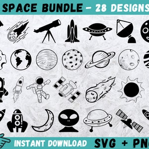 Planeten SVG, Weltraum Cricut-Dateien, Cricut-Schnitt-Dateien, Silhouette-Dateien, Weltraum Clipart, Sonnensystem Plotter, Erde svg, Saturn svg, Astronaut Png