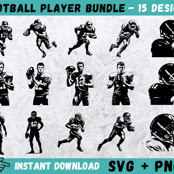 Football Player SVG, American Football SVG, Football Cricut, Football Player Clipart, Cut Files For Cricut, Football Silhouette, NFL Svg,Png