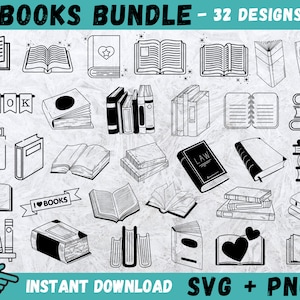 Book SVG, Books Svg, Library SVG, Book Silhouette, Magazine svg, Newspaper Svg, Book logo, Books Clipart, Library Png, Book Cut File, Png