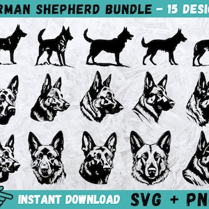 German Shepherd SVG, German Shepherd Silhouette, Dog SVG, Dog Vector, German Shepherd Clipart, Dog Cricut, Dog Silhouette, Pet Cut Files,Png