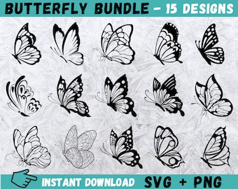 Butterfly SVG, Butterfly SVG Bundle, Butterflies SVG, Butterfly Svg for Cricut, Butterfly Clipart, Butterflies Silhouette, Butterfly Png