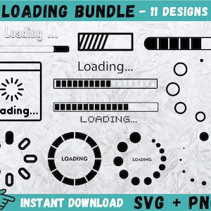 SVG wird geladen, Vektor wird geladen, Symbol wird geladen, Clipart wird geladen, Schnittdatei wird geladen, Digitales Ladezeichen wird geladen, Cricut wird geladen, Buffering svg, Png
