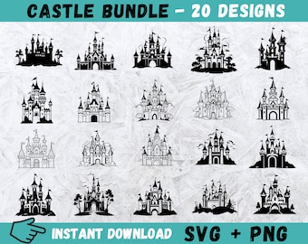 Castle SVG Bundle: Princess Castle Clipart, Cut Files (Instant Download)