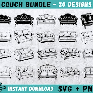 Couch svg, Couch Cricut, Sofa svg, Stuhl svg, Möbel Clipart, Couch Silhouette, Sofa Schnittdatei, Couch Vektor, Instant Download, Png