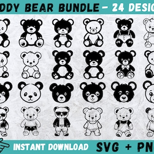 Teddy Bear SVG, Teddy Bear Head Cricut, Bear Face Svg, Cute Bear Svg, Teddy Bear Monogram, Silhouette, Teddy Bear Cut File, Instant Download