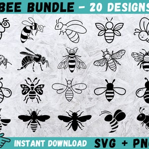 Bee SVG, Bee Cricut File, Bee Silhouette Svg, Insect Vector, Bee Clip Art, Files For Cricut, Bees Svg File, Bee Clipart, Bee Outline, Png