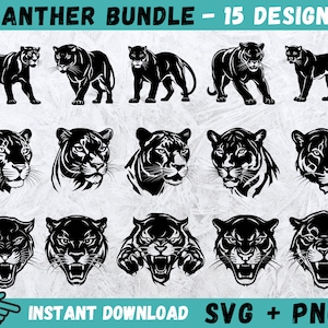 Panther SVG, Panther Head Cricut, Panther Head Svg Bundle, Black Panther Svg, Panther Monogram, Panther Head Silhouette, Panther Clipart,Png