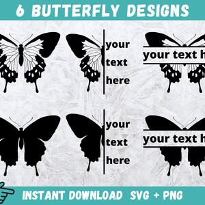 Schmetterling SVG, Schmetterlinge SVG, Schmetterling PNG, Schmetterling Zeichen SVG, Schmetterling Name SVG, Schmetterling Split SVG, SVG-Dateien für Cricut, Png