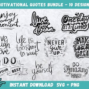 Pacchetto SVG motivazionale, citazioni ispiratrici SVG, SVG positivo, citazioni motivazionali, SVG motivazionale, detti SVG, Cricut Cameo Silhouette