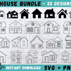 House SVG, Building Svg, Home Svg, House Cricut, House Silhouette, House Cut Files, House Svg Bundle, House Clipart, Home Vector, Svg, Png