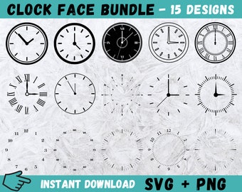 Cadran d’horloge SVG, Horloge svg, Cadran d’horloge SVG Bundle, Horloge murale svg, Fichier de coupe d’horloge, Silhouette d’horloge, Cricut de cadran d’horloge, Clipart d’horloge, Svg, Png