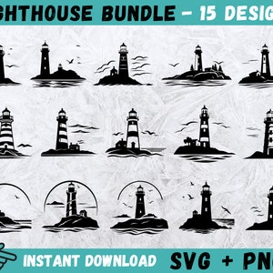Lighthouse SVG, Ocean Svg, Lighthouse Cricut, Sea Clipart, Lighthouse Monogram, Lighthouse Silhouette, Lighthouse Cut File, Instant Download