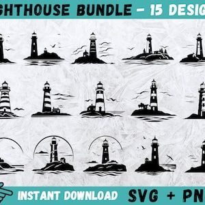 Lighthouse SVG, Ocean Svg, Lighthouse Cricut, Sea Clipart, Lighthouse Monogram, Lighthouse Silhouette, Lighthouse Cut File, Instant Download