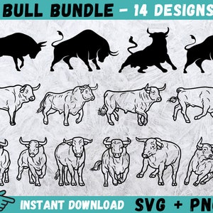Bull SVG, Bull Cricut File, Bull Silhouette Svg, Bull Vector, Bull Clip Art, Files For Cricut, Bull Svg File, Bull Clipart, Bull Outline,Png