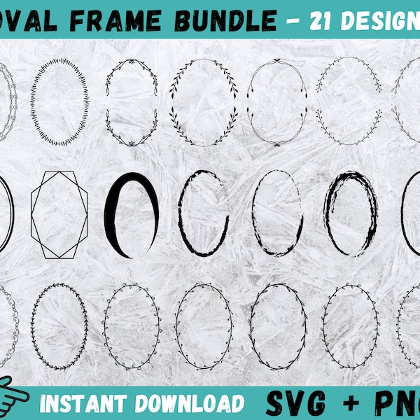 Oval Frame SVG, Circle Frame Svg, Paint Frame SVG, Oval Frame Cricut, Frame Svg Bundle, Frame Svg, Circle Wreath Clip Art, Vector,Silhouette