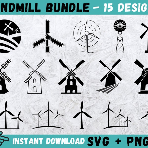 Windmill SVG, Wind Turbine Svg, Windmill Cricut, Mill Silhouette, Files for Cricut, Windmill Cut Files, Windmill Clipart,Windmill PNG,Vector