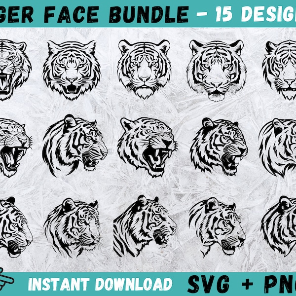 Tiger SVG, Tiger Head Cricut, Tiger Head Svg Bundle, Tiger Head Svg, Tiger Head Monogram, Tiger Head Silhouette, Tiger Cut File, Tiger Clipart