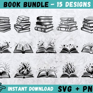 Open boek SVG, boek Cricut, bibliotheek clipart, boek monogram, boek silhouet, open boek gesneden bestand, kennis Svg, Instant Download, Vector, Png