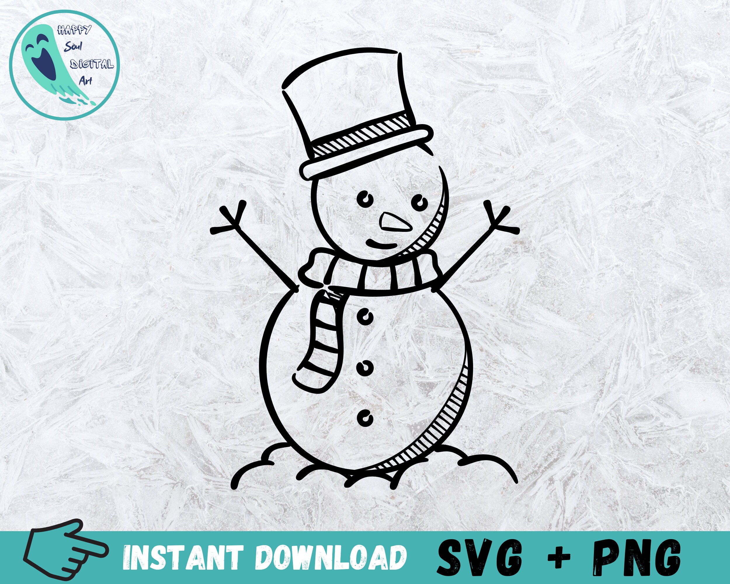 Snowman SVG Clipart Bundle: 21 Hand-drawn Christmas Designs (digital ...