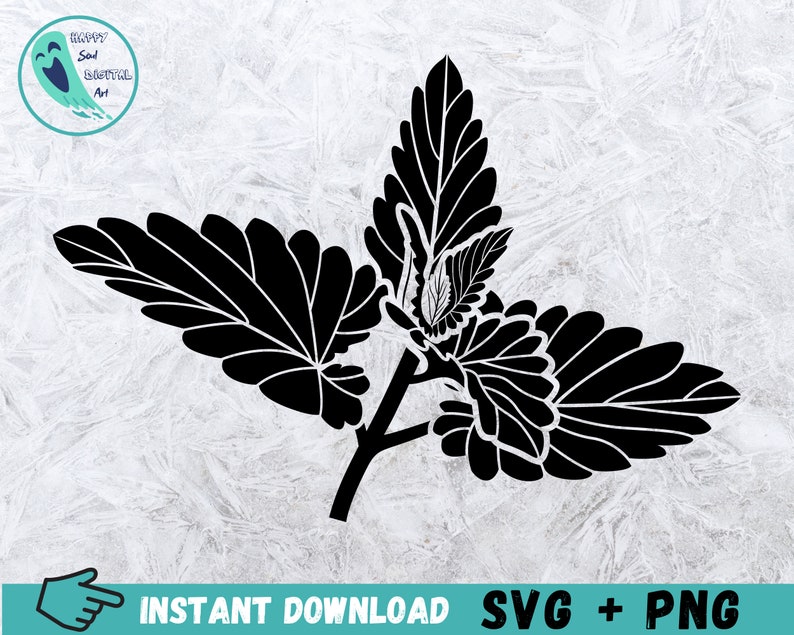 Mint Leaves Svg Mint Leaves Outline SVG Mint Svg Leaf Svg Etsy