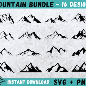 Mountain Svg, Mountain Silhouette, Mountain Svg Bundle, Mountain Wall Art, Nature Svg, Outdoors Svg, Mountains Svg, Mountain Cricut, Vector