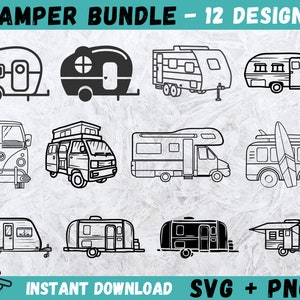Camper SVG, Camping SVG, Trailer SVG, Camper Cricut, Camper Silhouette, Summer Svg, Trailer Clipart, Trailer Cut File, Png, Instant Download