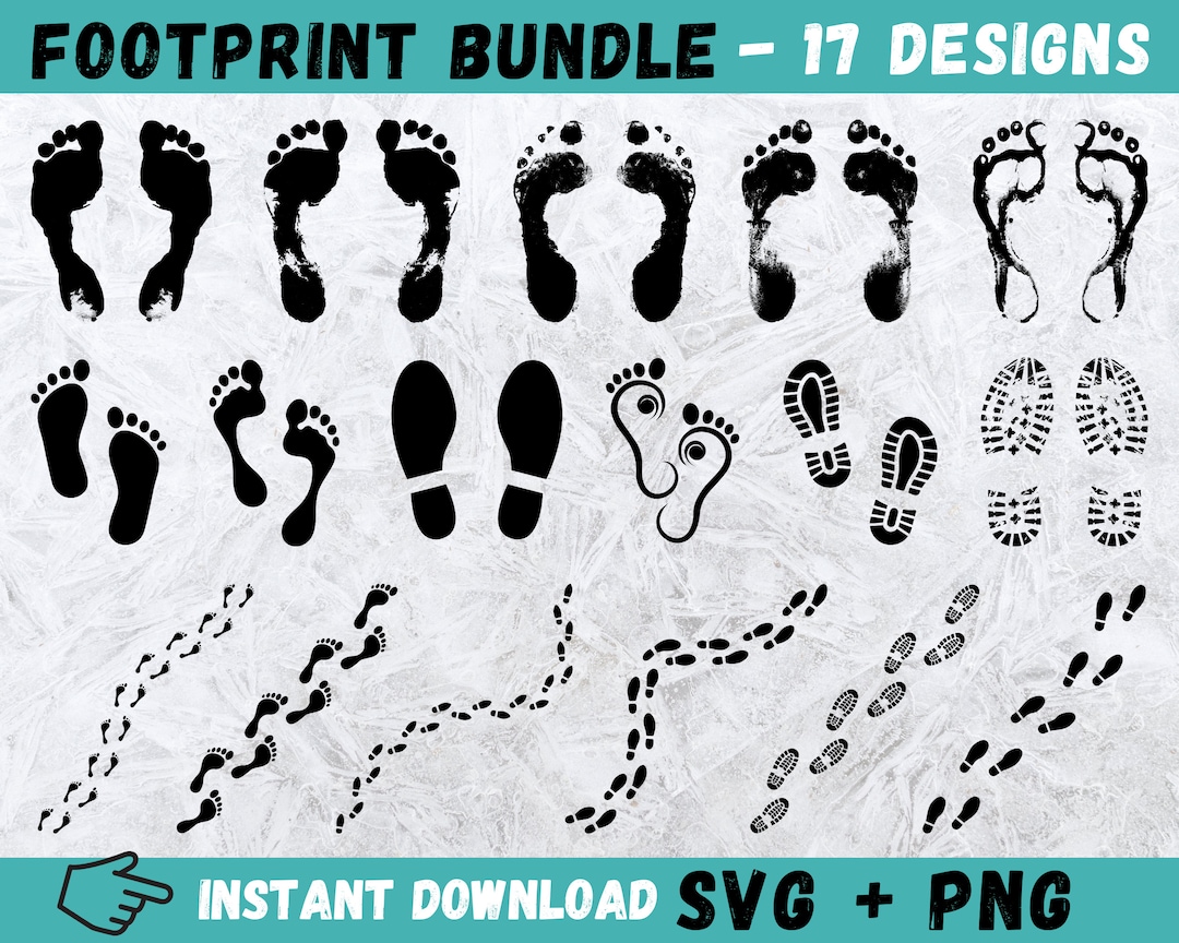 Footprint SVG, Foot Print Svg, Footprint Clipart, Shoe Print Svg, Shoe