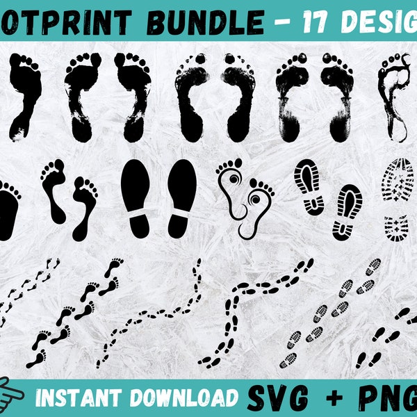 Footprint SVG, Foot Print Svg, Footprint Clipart, Shoe Print Svg, Shoe Step Cricut, Footsteps Svg, Footprints Vector, Instant Download, Png