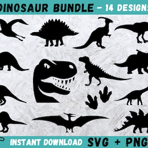 Dinosaurio Svg, Clipart de dinosaurio, Archivos Cricut de dinosaurio, Paquete de Svg de dinosaurio, Silueta de dinosaurio Svg, Dinosaurio para niños Svg, T-Rex Svg, Dino Svg