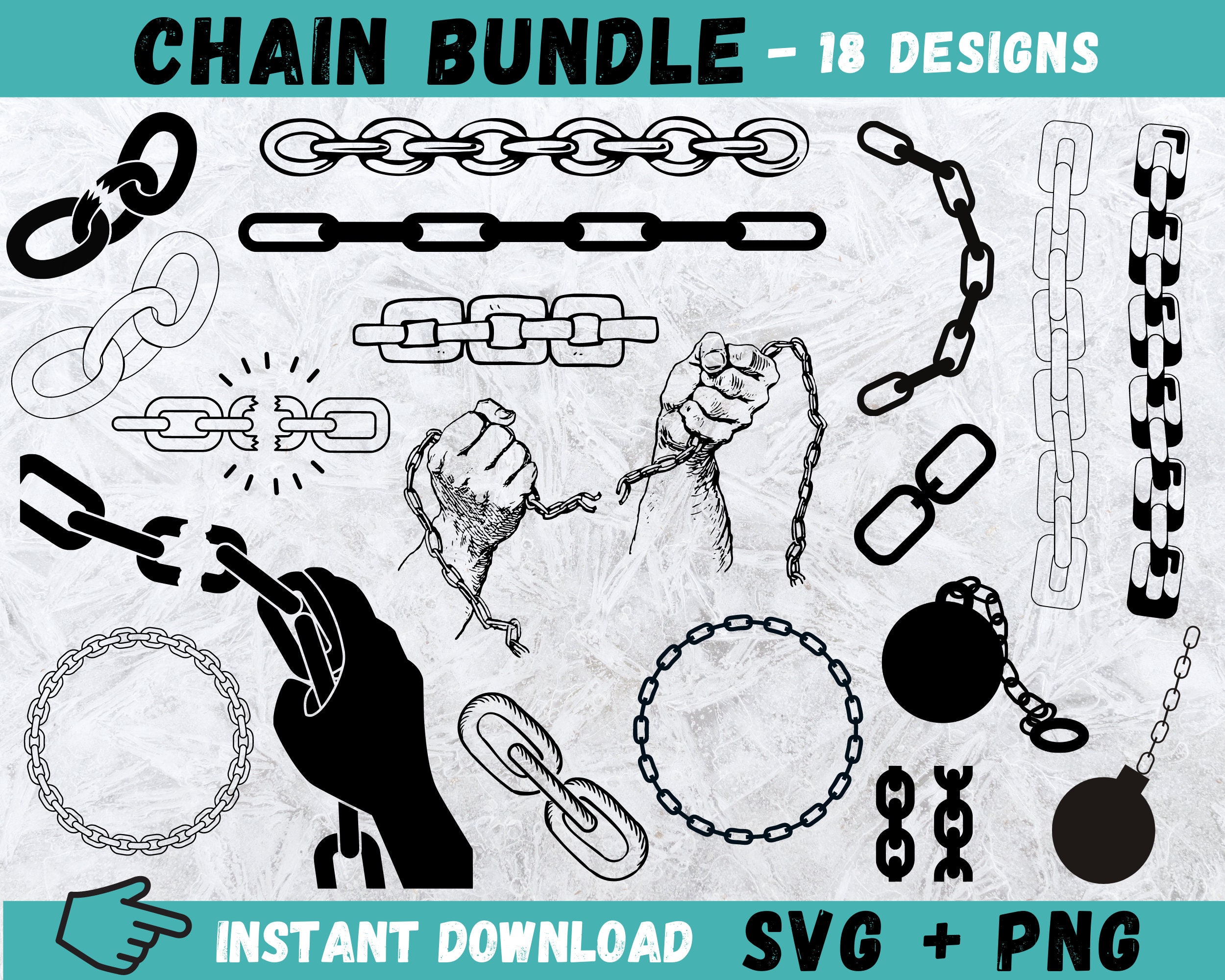 Chain SVG, Chain Bundle Svg, Chain Printable, Chain Clipart, Chain vector, Chain Cricut File, Chain Link Svg, Breaking Chains Svg, Svg, Png