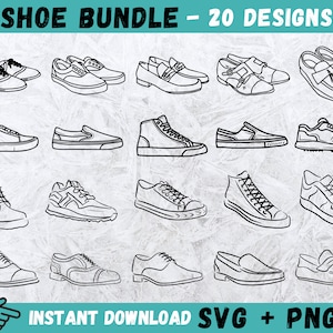 Schuhe SVG, Schuh SVG, Sneaker Clipart, Schuhe geschnitten Dateien für Silhouette, Dateien für Cricut, Schuhe Cricut, Sneaker Vektor, sofortiger Download