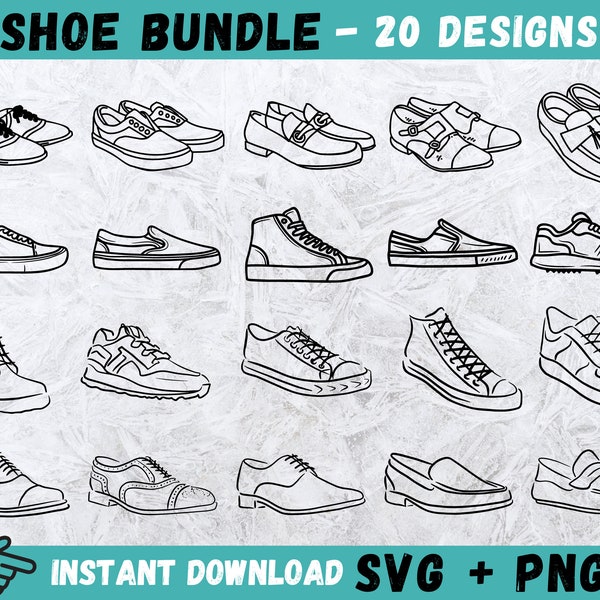 Shoes SVG, Shoe Svg, Sneaker Clipart, Footwear Cut Files For Silhouette, Files for Cricut, Shoes Cricut, Sneaker Vector, Instant Download