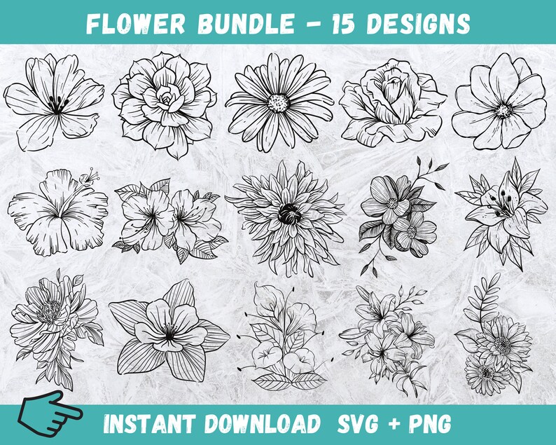 Download Flower Svg Flowers Bundle SVG Wildflower SVG Flowers Svg ...