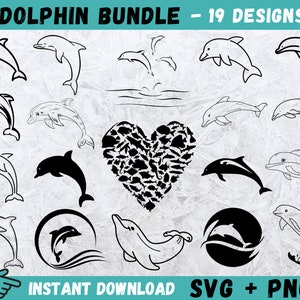 Dauphin SVG, Dauphin Cricut, Svg nautique, Dauphin Png, Dauphin vectoriel, Dauphin couper fichiers, Clipart Dauphin, Svg d'animaux marins, Svg de vie marine, Png