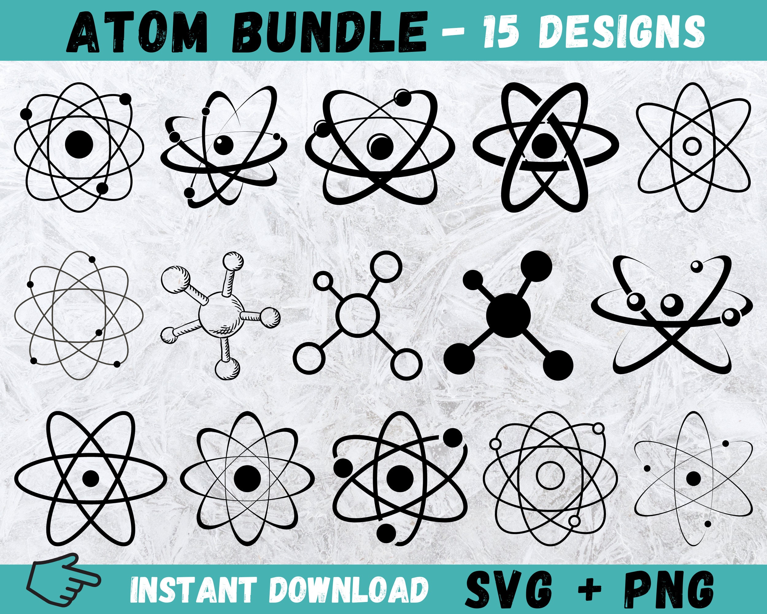 Atom-Svg, Wissenschafts-Svg, Molekül-Svg, Atom Cricut, Atom-Silhouette, Atom-Schnitt-Datei, Atom-Clipart, Wissenschafts-Clip-Art, Dateien für Cricut, Vektor