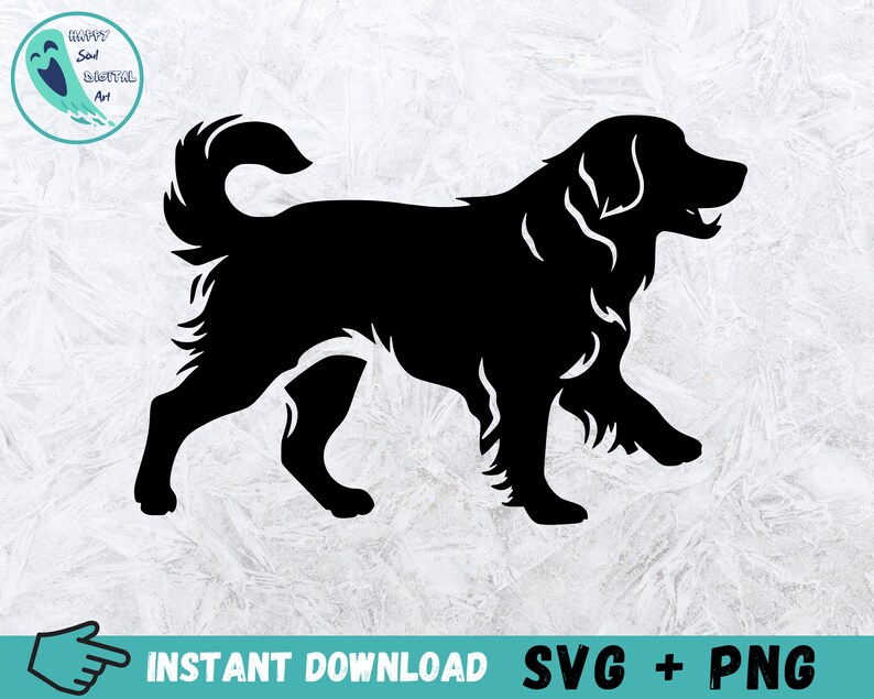 Golden Retriever SVG Clipart Bundle: Hand Drawn Dog Vector (instant ...