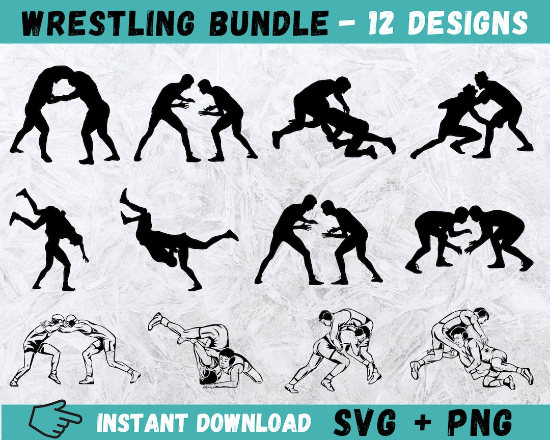 Wrestling SVG Bundle: 12 Wrestler Designs (digital Download)