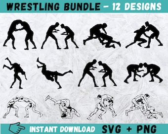 Wrestling SVG, Wrestler Svg, Wrestling Clipart SVG, Wrestling Cut Files, Wrestling Cricut, Wrestling Clip Art, Wrestler Silhouette, Vector