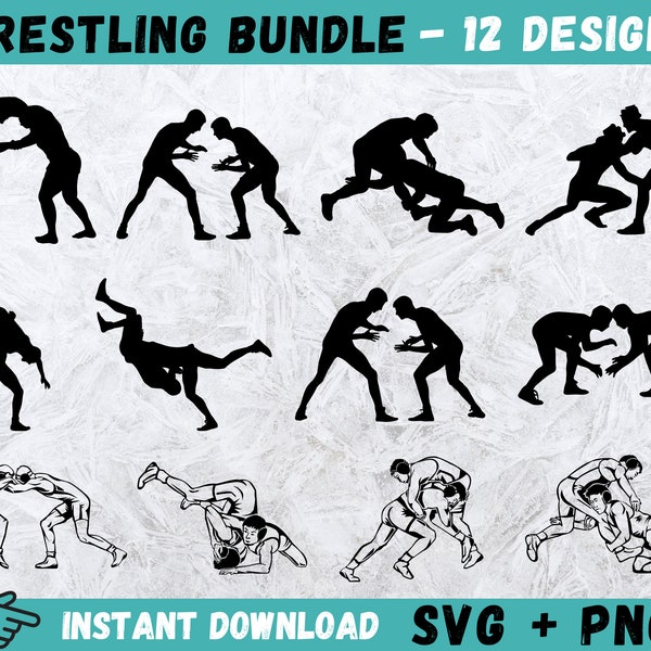 Wrestling SVG, Wrestler Svg, Wrestling Clipart SVG, Wrestling Cut Files, Wrestling Cricut, Wrestling Clip Art, Wrestler Silhouette, Vector