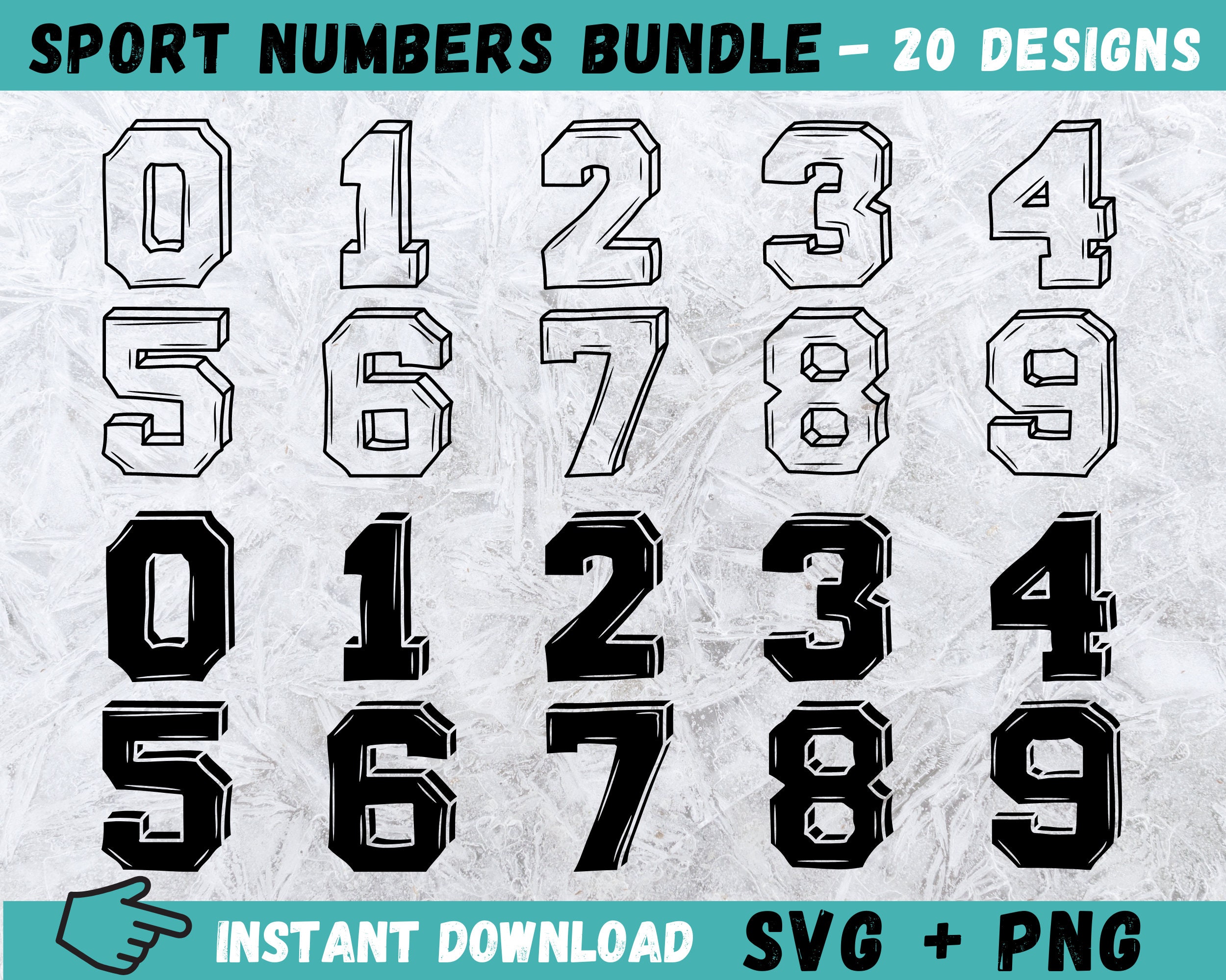 Sport Numbers SVG Sport Numbers Cricut College Font Svg Etsy