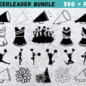 Cheerleader Svg, Cheer Silhouette, Cheer Cut File, Cheerleader Cricut, Cheerleading SVG, Cheer Megaphone SVG, Cheer Pom Svg,Instant Download