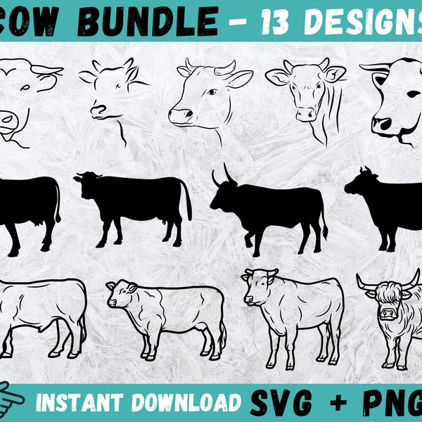 Cow SVG, Cow Cricut, Cow Head SVG, Beef Cow Svg, Cattle Vector, Cow Head Clipart, Cattle Silhouette, Files for Cricut, Instant Download, Png