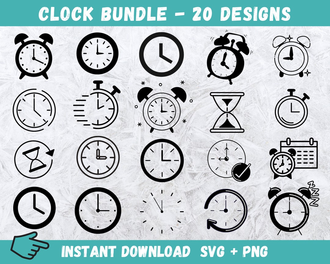 Clock SVG Bundle, Clock Face SVG, Watch SVG, Time Svg, Wall Clock Svg ...
