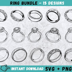 Verlobungsring SVG, Ehering zwar, Hochzeit Ring Clipart, Ring geschnitten, Ring Silhouette, Dateien für Cricut, Verlobungsring Cricut, Png