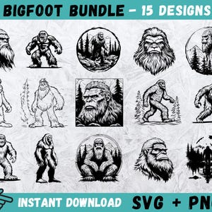 Bigfoot SVG Bundle, Sasquatch Cricut, Big Foot Svg, Bigfoot Vector, Adventure Svg, Hunting Svg, Mountains Svg, Forest Svg, Instant Download