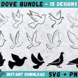 Colomba SVG, Colomba Cricut, Piccione Svg, Colomba volante Svg, Piccione Clip Art, Pace SVG, Colomba Clipart, Piccione File di taglio, Colombe nuziali Svg, Silhouette