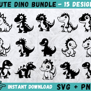 Cute Dinosaur SVG, T-rex Svg, Dinosaur Clipart, Dinosaur Cut Files, Dinosaur Silhouette, Dinosaur Cricut, Dinosaur Vector, Download instantâneo