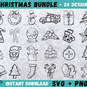 KERST SVG-bundel, kerst clipart, kerst SVG, kerst Cricut, kerst SVG cut-bestanden, kerst vector, kerstman SVG, vakantie SVG